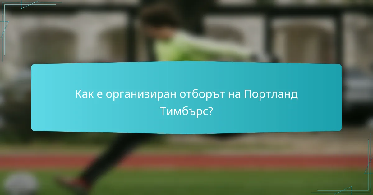 Как е организиран отборът на Портланд Тимбърс?